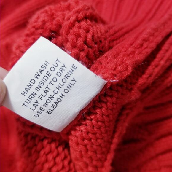 White + Warren 100% Cotton Ribbed Cable Knit Sweater Turtle Neck - Picture 7 of 9